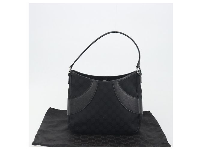 Borsa a tracolla GUCCI GG Canvas Nero Argento 113012 Auth 195436V - vista 12