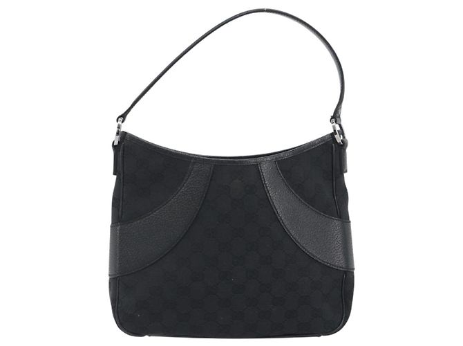 Borsa a tracolla GUCCI GG Canvas Nero Argento 113012 Auth 195436V - vista 13