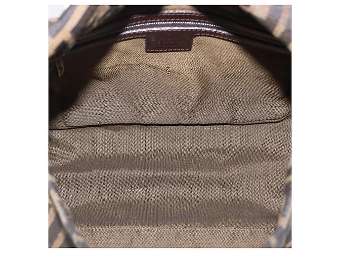 FENDI Zucca Canvas Mamma Baguette Shoulder Bag Brown Black Auth 196441V - view 10