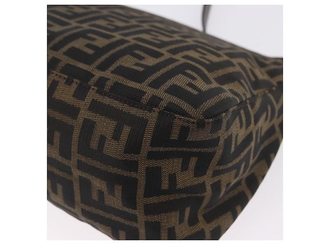 FENDI Zucca Canvas Mamma Baguette Shoulder Bag Brown Black Auth 196441V - view 15