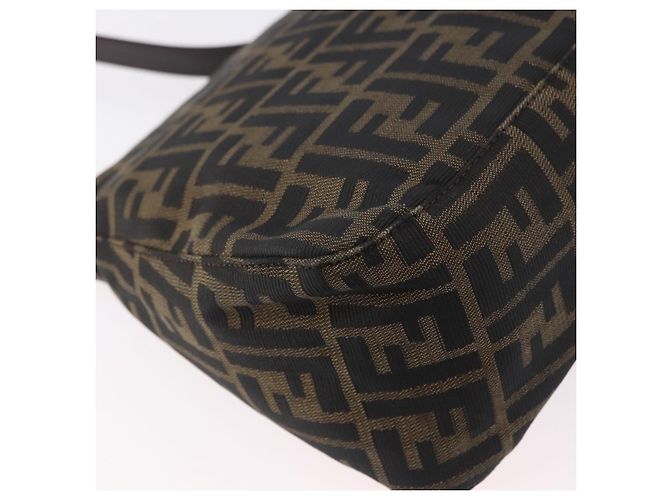 FENDI Zucca Canvas Mamma Baguette Shoulder Bag Brown Black Auth 196441V - view 16