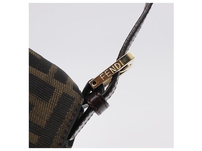 FENDI Zucca Canvas Mamma Baguette Shoulder Bag Brown Black Auth 196441V - view 17