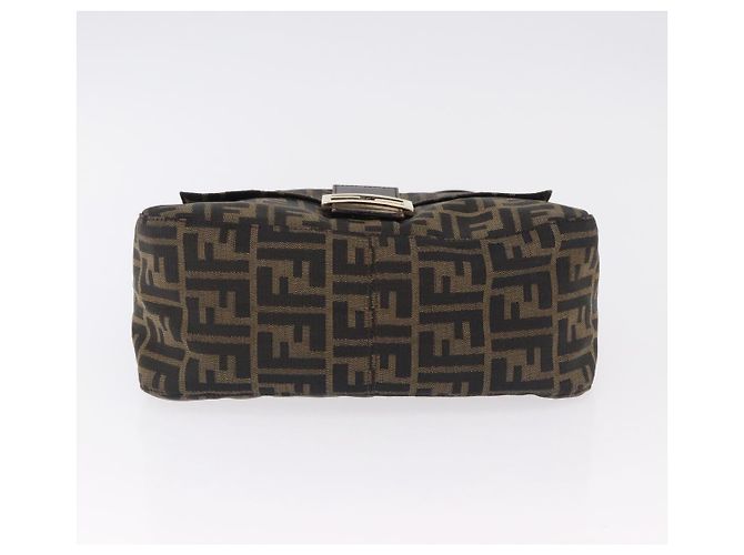 FENDI Zucca Canvas Mamma Baguette Shoulder Bag Brown Black Auth 196441V - view 5
