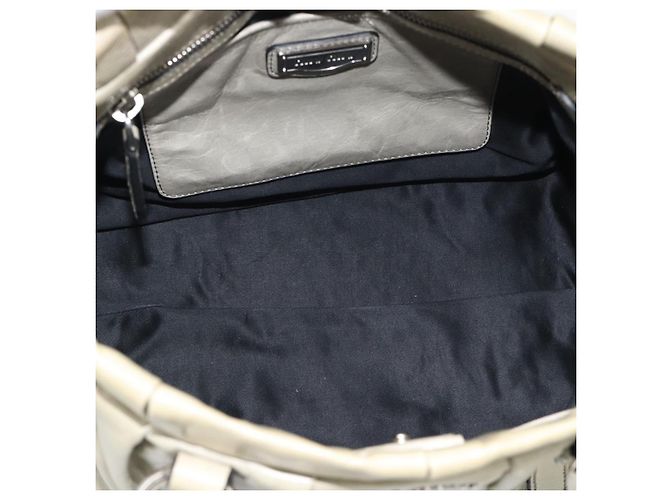 Borsa a mano Miu Miu in pelle 2way Beige Silver Auth bs36777V Argento - vista 11