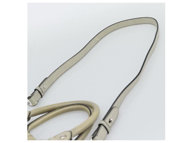 Borsa a mano Miu Miu in pelle 2way Beige Silver Auth bs36777V Argento - vista 14