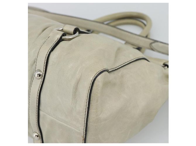 Borsa a mano Miu Miu in pelle 2way Beige Silver Auth bs36777V Argento - vista 16