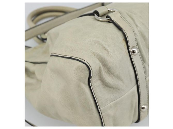 Borsa a mano Miu Miu in pelle 2way Beige Silver Auth bs36777V Argento - vista 17