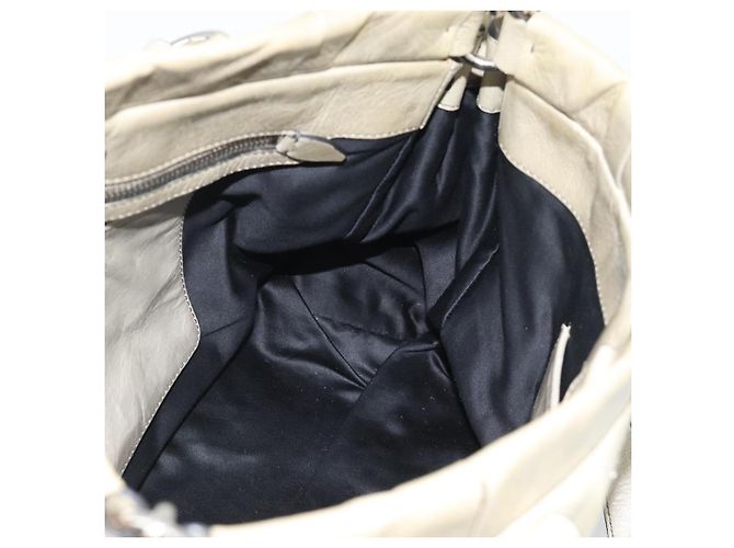 Borsa a mano Miu Miu in pelle 2way Beige Silver Auth bs36777V Argento - vista 19