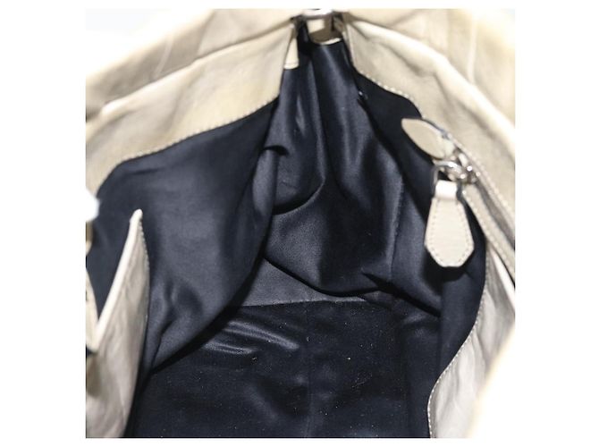 Borsa a mano Miu Miu in pelle 2way Beige Silver Auth bs36777V Argento - vista 20
