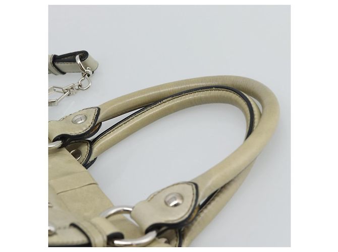 Borsa a mano Miu Miu in pelle 2way Beige Silver Auth bs36777V Argento - vista 8