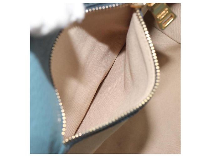 PRADA Tote Bag aus Leder hellblau goldfarben Auth 195376V - vista 11