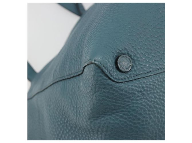 PRADA Tote Bag aus Leder hellblau goldfarben Auth 195376V - vista 16