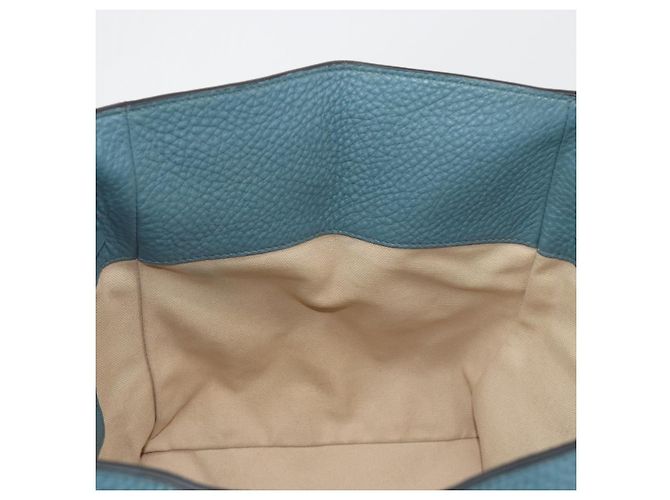PRADA Tote Bag aus Leder hellblau goldfarben Auth 195376V - vista 19