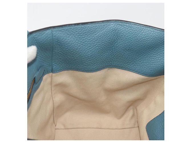 PRADA Tote Bag aus Leder hellblau goldfarben Auth 195376V - vista 20