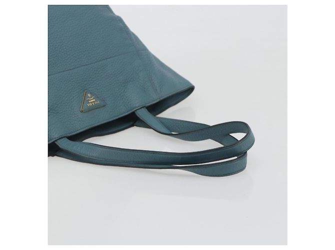 PRADA Tote Bag aus Leder hellblau goldfarben Auth 195376V - vista 7
