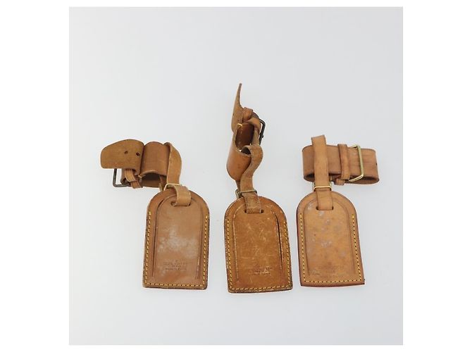 LOUIS VUITTON Etichetta per nome Powanie Set di 10 Pelle Powanie Beige LV Auth 191945 - vista 2