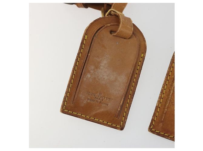 LOUIS VUITTON Etichetta per nome Powanie Set di 10 Pelle Powanie Beige LV Auth 191945 - vista 3