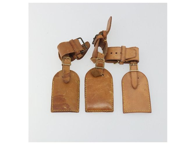 LOUIS VUITTON Etichetta per nome Powanie Set di 10 Pelle Powanie Beige LV Auth 191945 - vista 4