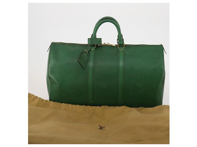 LOUIS VUITTON Epi Keepall 50 Boston Bag Green M42964 LV Auth ar14144 Verde - vista 12