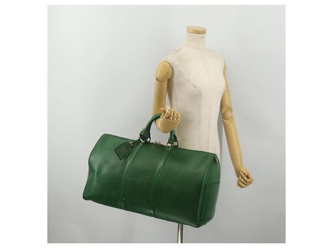 LOUIS VUITTON Epi Keepall 50 Boston Bag Green M42964 LV Auth ar14144 Verde - vista 23