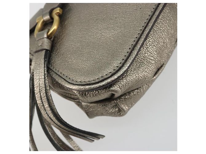 Borsa a tracolla Salvatore Ferragamo Gancini in pelle Argento Oro Auth 196304A D'oro - vista 14