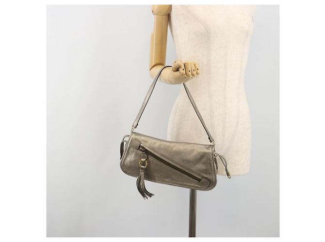 Borsa a tracolla Salvatore Ferragamo Gancini in pelle Argento Oro Auth 196304A D'oro - vista 24