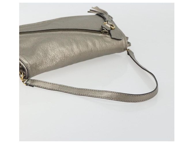 Borsa a tracolla Salvatore Ferragamo Gancini in pelle Argento Oro Auth 196304A D'oro - vista 7