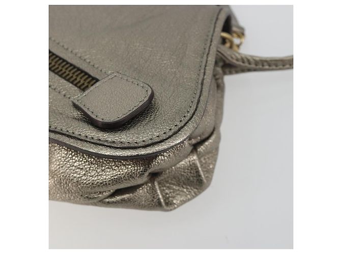 Borsa a tracolla Salvatore Ferragamo Gancini in pelle Argento Oro Auth 196304A D'oro - vista 9