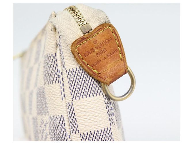 LOUIS VUITTON Damier Azur Pochette Accessoires Pouch N51986 LV Auth 196222 - vista 17
