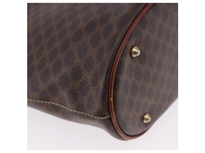 Céline Borsa a mano CELINE Macadam Canvas PVC Leather Brown Gold Auth 195700 Marrone D'oro - vista 14