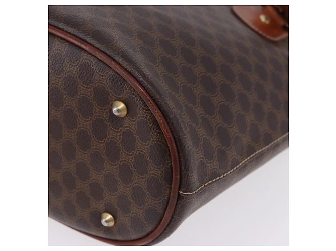 Céline Borsa a mano CELINE Macadam Canvas PVC Leather Brown Gold Auth 195700 Marrone D'oro - vista 15