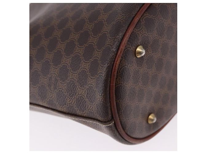Céline Borsa a mano CELINE Macadam Canvas PVC Leather Brown Gold Auth 195700 Marrone D'oro - vista 16