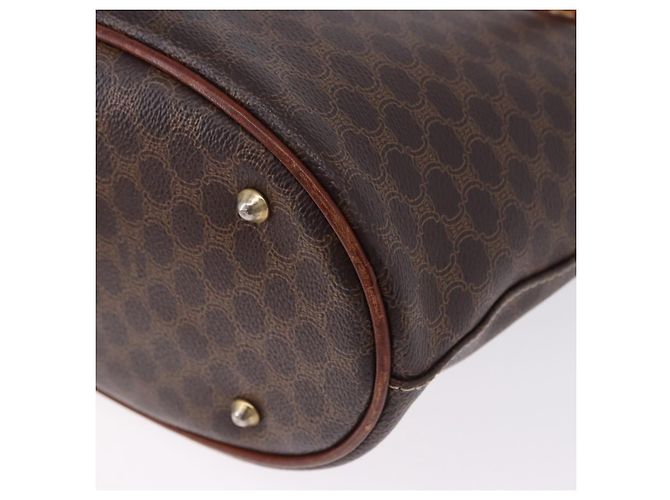 Céline Borsa a mano CELINE Macadam Canvas PVC Leather Brown Gold Auth 195700 Marrone D'oro - vista 17