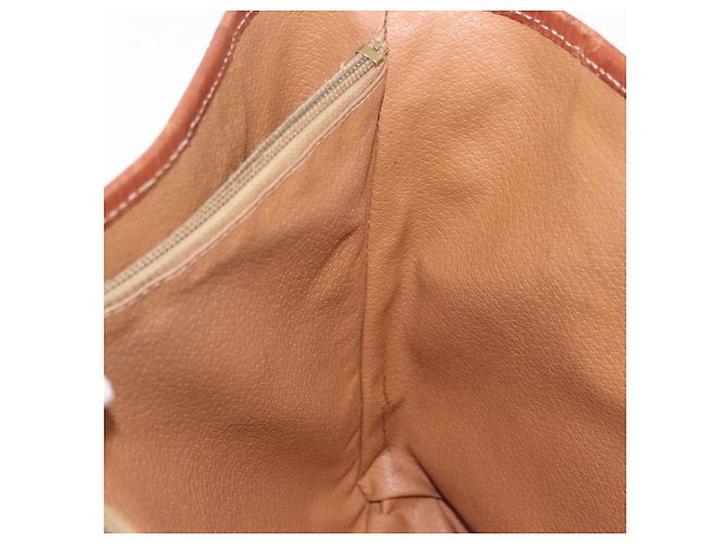Céline Borsa a mano CELINE Macadam Canvas PVC Leather Brown Gold Auth 195700 Marrone D'oro - vista 19