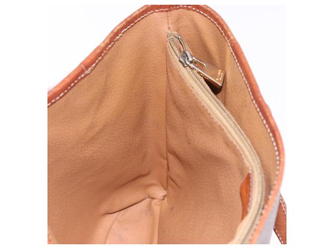 Céline Borsa a mano CELINE Macadam Canvas PVC Leather Brown Gold Auth 195700 Marrone D'oro - vista 20