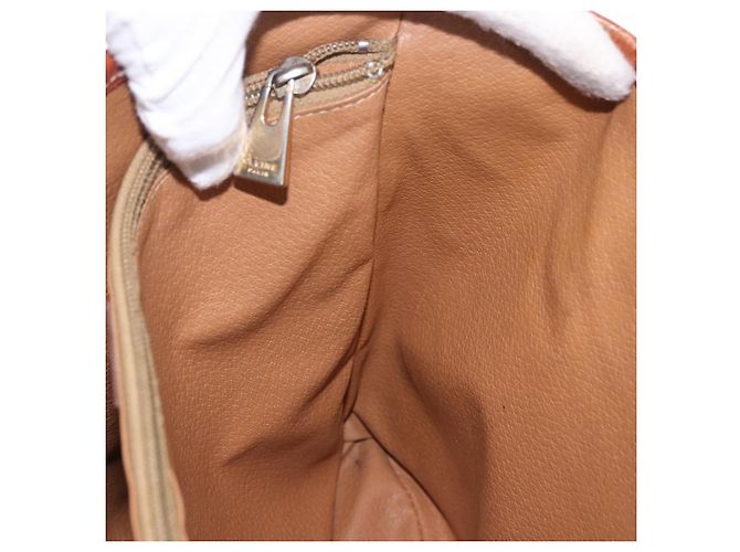 Céline Borsa a mano CELINE Macadam Canvas PVC Leather Brown Gold Auth 195700 Marrone D'oro - vista 22