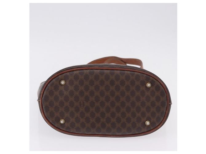 Céline Borsa a mano CELINE Macadam Canvas PVC Leather Brown Gold Auth 195700 Marrone D'oro - vista 5