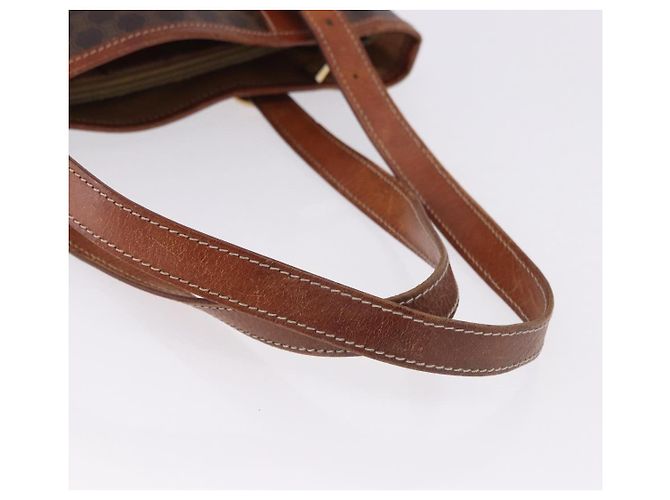 Céline Borsa a mano CELINE Macadam Canvas PVC Leather Brown Gold Auth 195700 Marrone D'oro - vista 7
