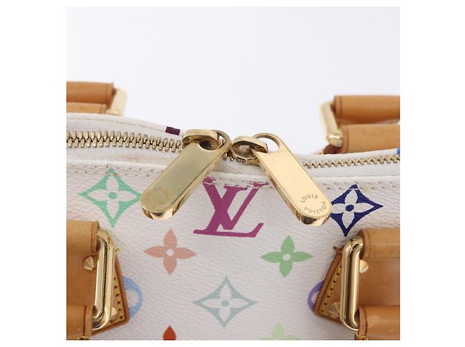 Borsa a mano LOUIS VUITTON Monogram Multicolor Alma White M92647 LV Auth ka5645V Bianco - vista 10