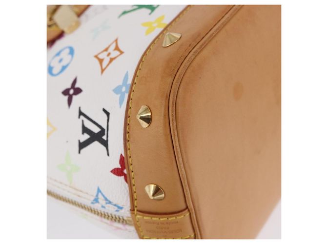Borsa a mano LOUIS VUITTON Monogram Multicolor Alma White M92647 LV Auth ka5645V Bianco - vista 15