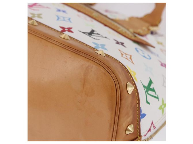 Borsa a mano LOUIS VUITTON Monogram Multicolor Alma White M92647 LV Auth ka5645V Bianco - vista 16