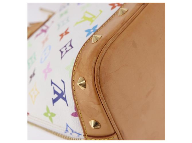 Borsa a mano LOUIS VUITTON Monogram Multicolor Alma White M92647 LV Auth ka5645V Bianco - vista 17
