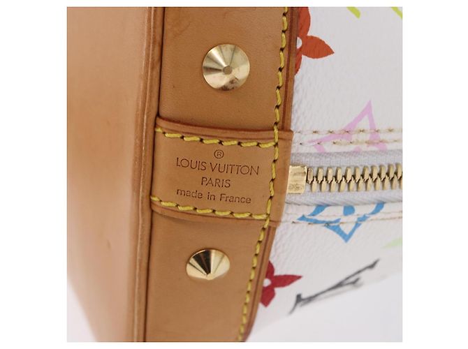 Borsa a mano LOUIS VUITTON Monogram Multicolor Alma White M92647 LV Auth ka5645V Bianco - vista 18