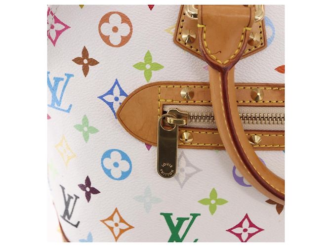 Borsa a mano LOUIS VUITTON Monogram Multicolor Alma White M92647 LV Auth ka5645V Bianco - vista 19