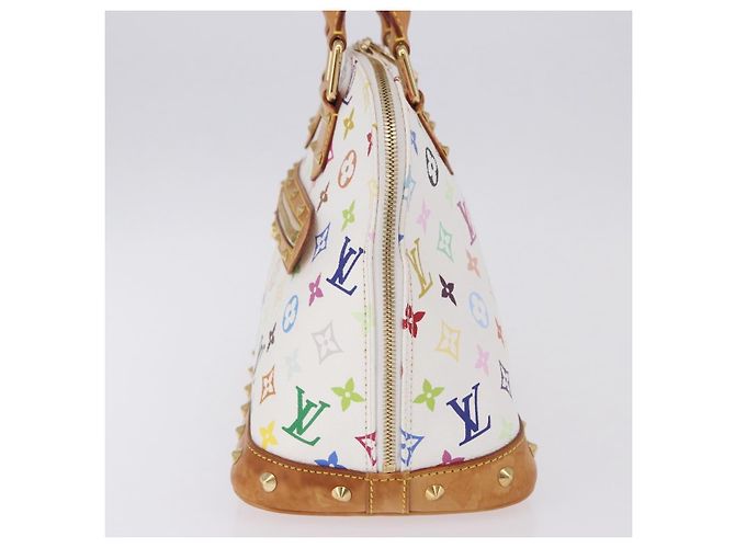Borsa a mano LOUIS VUITTON Monogram Multicolor Alma White M92647 LV Auth ka5645V Bianco - vista 4