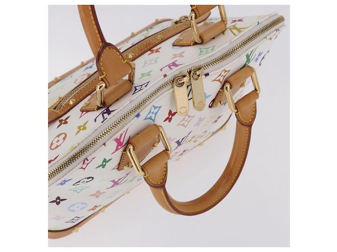 Borsa a mano LOUIS VUITTON Monogram Multicolor Alma White M92647 LV Auth ka5645V Bianco - vista 7