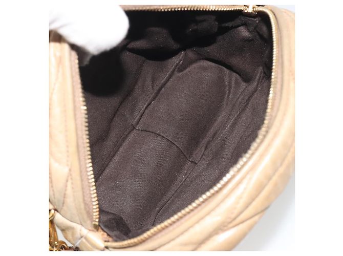 Miu Miu Matelassé Schultertasche aus Leder Beige Gold authentisch 193336 Golden - Ansicht 11