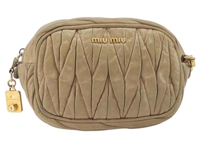 Miu Miu Matelassé Schultertasche aus Leder Beige Gold authentisch 193336 Golden - Ansicht 13