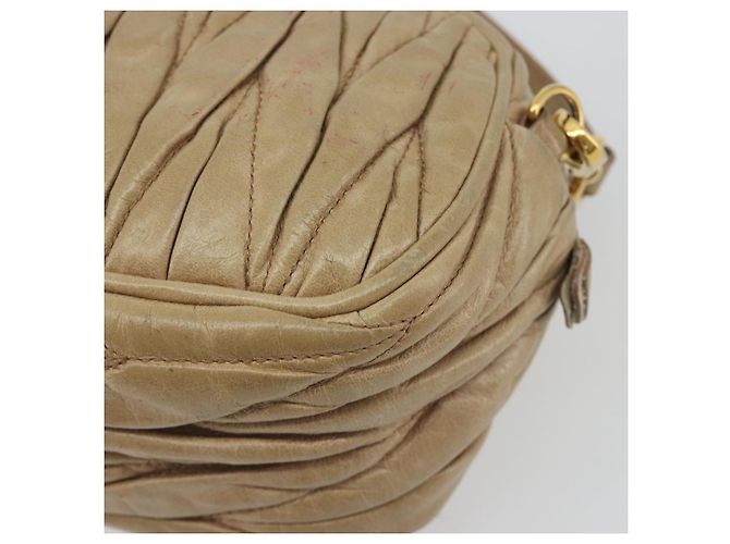 Miu Miu Matelassé Schultertasche aus Leder Beige Gold authentisch 193336 Golden - Ansicht 14