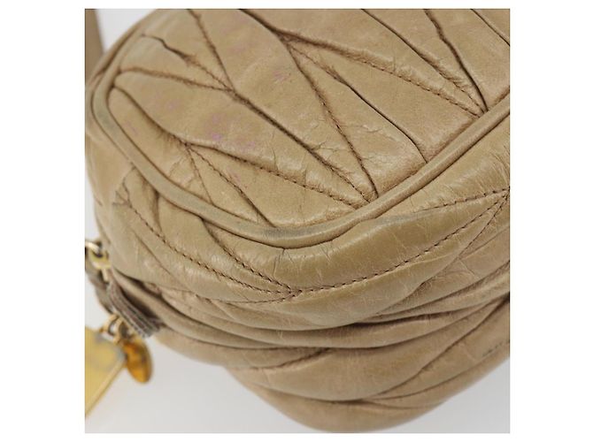 Miu Miu Matelassé Schultertasche aus Leder Beige Gold authentisch 193336 Golden - Ansicht 15